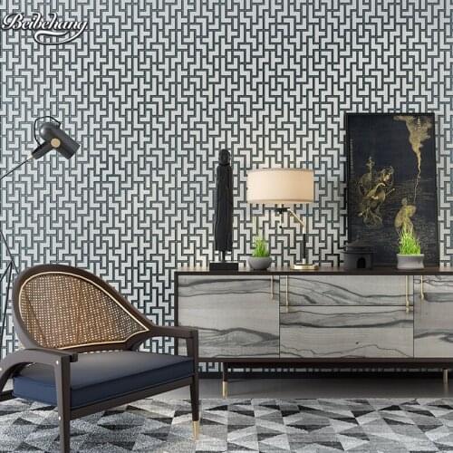 Beibehang the palace grid square box TV sofa background wallpaper thickening deerskin non - woven bedroom bedroom wallpaper