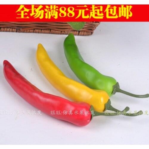 Garnishes 6pcs/lot Artificial vegetable kitchen cabinet home decoration horn redpepper chili model cayenne pepper