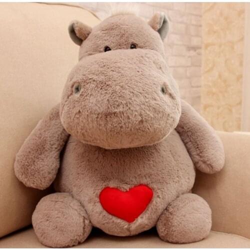 Dorimytrader Giant Animal Hippo Plush Toy Big Stuffed Cute Soft Cartoon Hippos Stuffed Pillow Kids Doll Gift 20inch 50cm DY61503