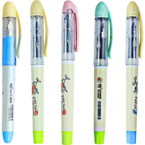 Kawaii Mixed Colors Straight Liquid Fountain Pen Writing Tools Office Accessories Students School Stationery Supplies Ink Nibs