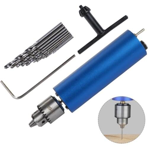 Mini Portable Electric Handheld Drill Motor PCB Press Drilling Compact Set 0.8-3mm Twist Bits 0.3-4mm Chucks DIY Grinding Tools