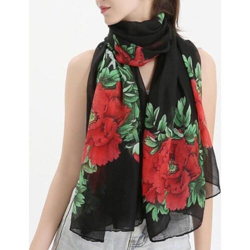 Fashion Womens Floral Print Bandana Headscarf Winter Long Cotton Linen Cycling Hhijab Neck Guard Windproof Warm Shawl Scarf Q66