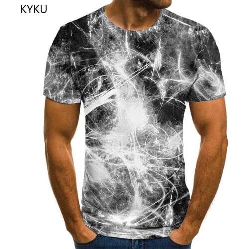 KYKU Brand Abstract T shirt Men Psychedelic Tshirt Printed Novel T-shirts 3d Hip Hop Tshirts Casual Short Sleeve summer New
