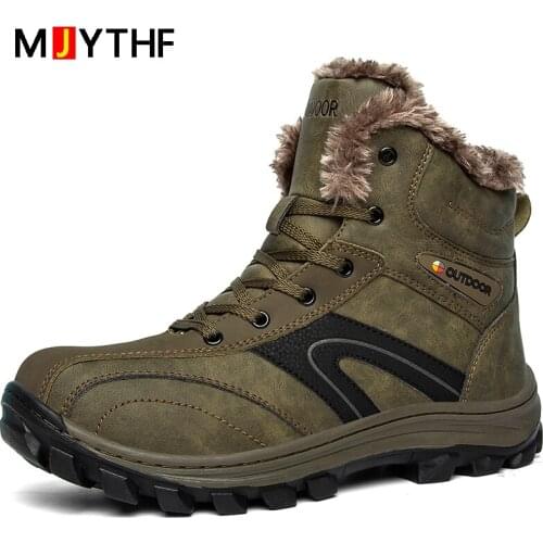 Male Outdoor Desert Boots Keep Warm Winter Boots Outdoor Snow Boots Men Hiking Shoes Winter Cotton Shoes Men Ankle Boots Army