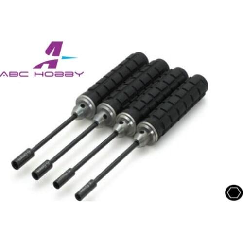 RC Silicone handleInch Nut Socket Driver Tools set (3/16" 1/4" 5/16" 11/32" ) black tip