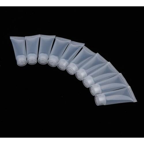 Set of 20 10ml Plastic Hand Cream Tubes Portable Emulsion Shampoo Lotion Bottles