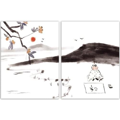 Wall Art Oil paint landscape Plum blossom Poster Nordic Print Painting Decoration Picture Living Room Decor