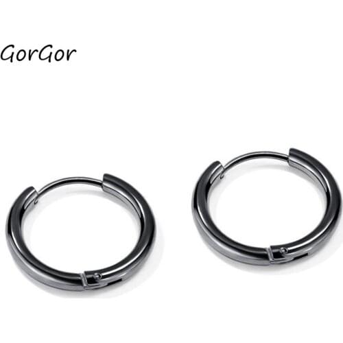 GorGor New Korean Style Exqusite Stainless Steel Simplicity Temperament All-match Trendy Hip Hop Men and Women Earrings 473