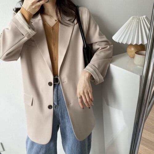 2020 New Autumn Turn Down Collar Blazer Vintage Ladies Coat Casaco Feminino Tops For Women Clothes Outwear