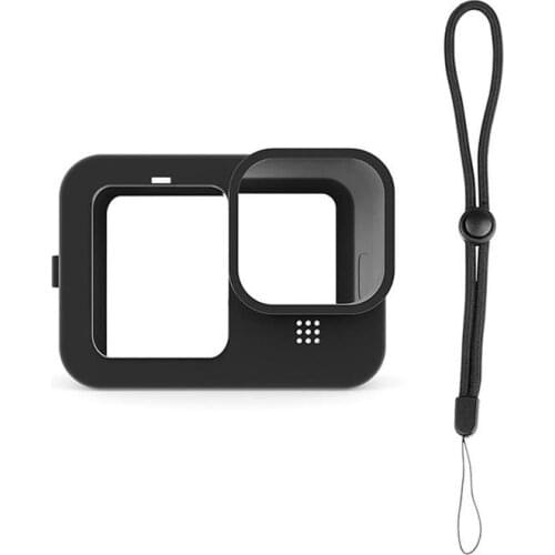 For GoPro Hero 9 Camera New Silicone Protective Sleeve Case Accessories Shockproof Housing Frame Cover Case with Wrist Strap
