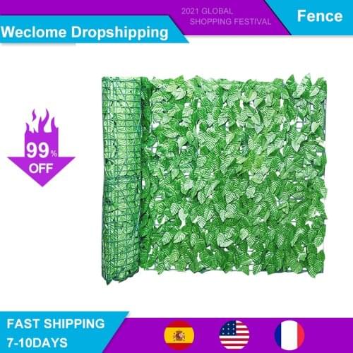 Artificial Green Leaf Garden Fence UV Fade Protected Privacy Retractable Fence For Home Backyard Wall Landscaping Wedding Decor