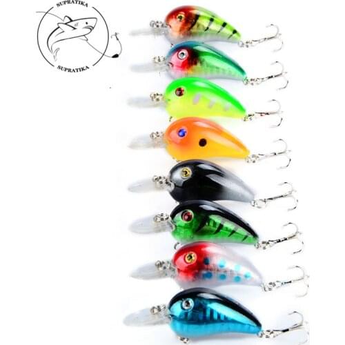 Plastic Hard Bait 8Colors 6cm/5.8g Artificial 3D Eyes Diving Depth 0.5-1.5M Wobbler 6# Sharp Hook Bionic Bait Sea Fishing Lures