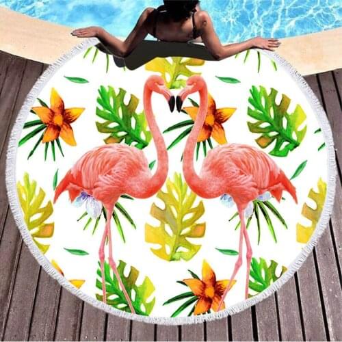 Flamingo Sea beach towel Pareo beach Fringed beach towel Round beach towel Beach cover up Microfiber towel Large beach towel spa