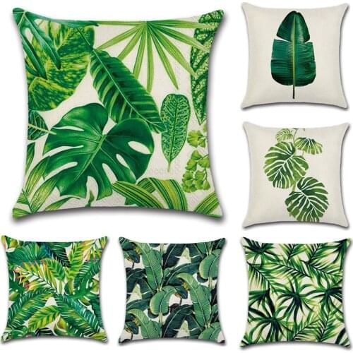 Plant Cushion Tropic Green tree Throw pillow cover Flamingo Bird decorative pillows flower for sofa Car 45*45
