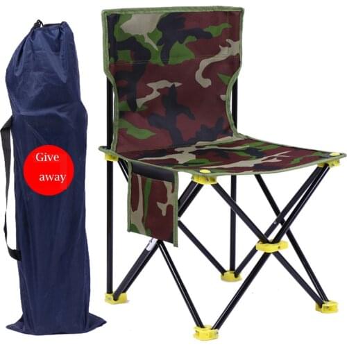 Outdoor Fishing Chair Folding Chair Camouflage Backrest Camping Barbecue Beach Chair Fishing Tackle Furniture Portable Sketch