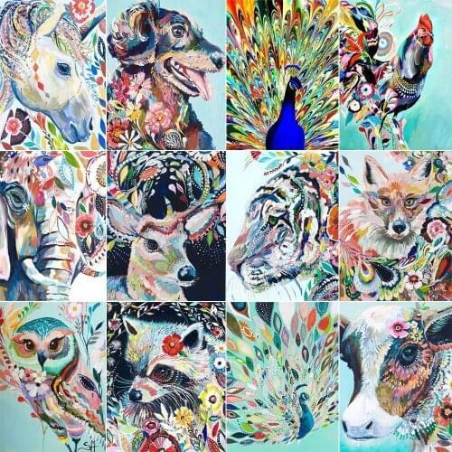 XUEQIXIAOZU Full Round Colorful animals Diamond embroidery 5D DIY Diamond painting Diamond mosaic painting gifts 2020 New