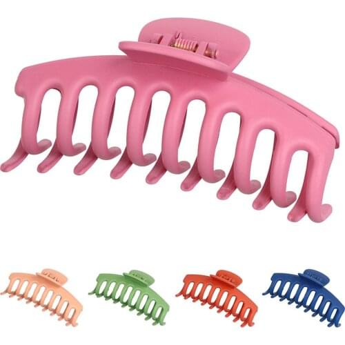 Women Non-slip Plastic Matte Colorful Large Bath Ponytail Hair Claw Clip Hairpin
