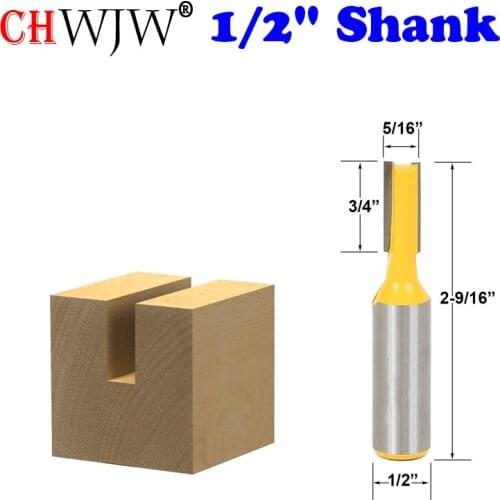 1 pc Straight/Dado Router Bit - 5/16"W x 3/4"H - 1/2" Shank Woodworking cutter Wood Cutting Tool - Chwjw 14159
