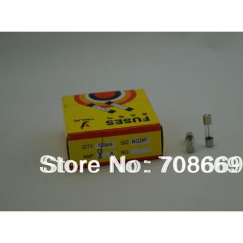 100pcs Fast Blow Glass Fuse, 5mm x 20mm 250V 8A