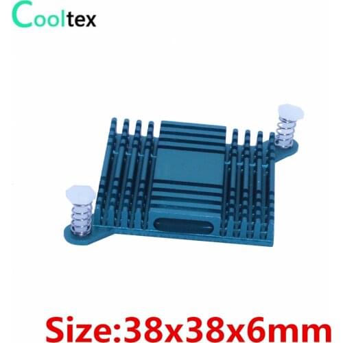 4pcs/lot) 38x38x6mm Aluminum heatsink Green heat sink pitch:59mm for South and North Bridge radiator cooler cooling