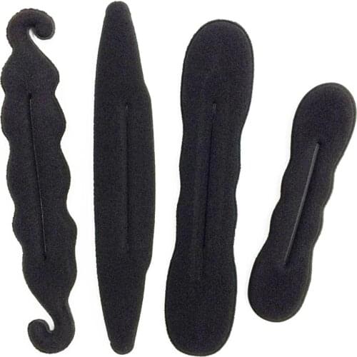 4Pcs Women Magic Hair Styling Twist Bun Maker Foam Sponges Styling Hair Clip Device Donut Quick Accessories Hair Braiding Tool