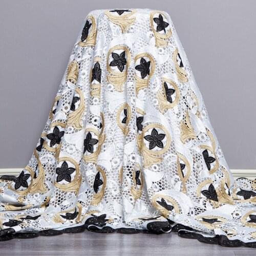 African Lace Fabric 2021 High Quality Lace New White Guipure Cord Embroidery Sewing Fabrics Stylish Dresses For Women PartyA2554