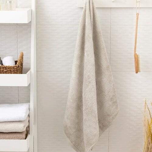Bamboo bath towel - Quality cotton beige color face towel Turkish textile product 70x140 Cm