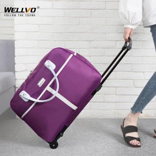 Large Trolley Bag Luggage Travel Duffle Bags Rolling Suitcase Women Travelling Handbag With Wheel Carry On Foldable Bag XA104C