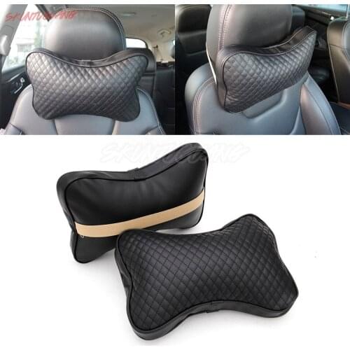 1 Pair Black Car Headrest Safety Pillow Head Neck Rest Cushion Seat Support Headrest Pillow Auto Seat Pillow