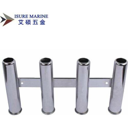 4 Tube Rod Holder Triple Stainless Steel 316 Vertical Multi-use Fishing Rod Holder Wall-hung Style For Boat Yacht