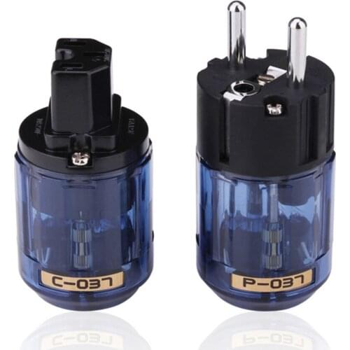 10pair Hifi Electrical Connector Female-Male Audio Terminals Adapter C-037 P-037 EU Schuko Power-Plug Rhodium Plated Power IEC