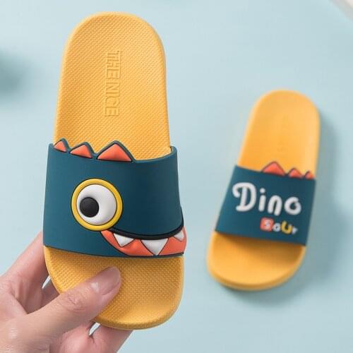 Childrens Slippers Boys and Girls' Cute Cartoon Indoor Home Bathroom Soft Bottom Non-slip Bathing Slippers Men Shoes