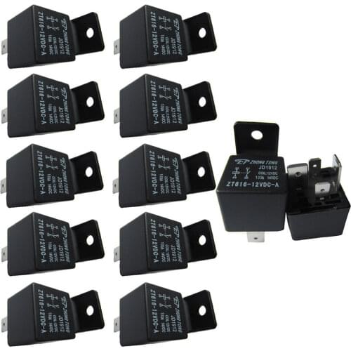 EE support 10 X Car Truck Auto Automotive DC 12V 100A 100 AMP SPST Relay Relays 4 Pin 4P
