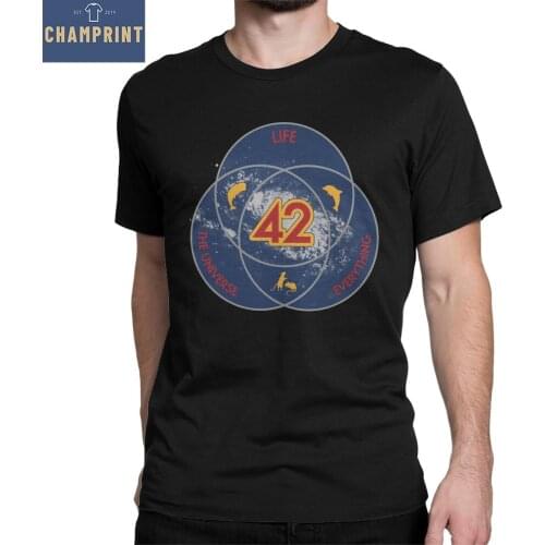 Mens T-Shirts The Answer To Life The Universe And Everything Ultimate T Shirt Pure Cotton Tee Shirt Birthday Present Clothes