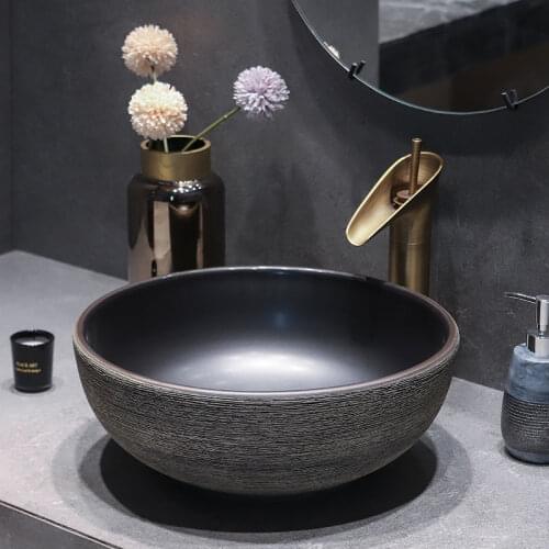 Bowl Art Ceramic Countertop Wash Basin Oval European Bathroom Shampoo Sinks Home Washbasin Portable Wash Hand Basins