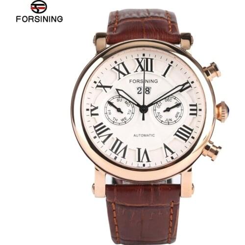Classic Automatic Mechanical Watches for Men Trendy Leather Strap Watch for Teenagers Luxury Mechanical Watch Gift for Boy