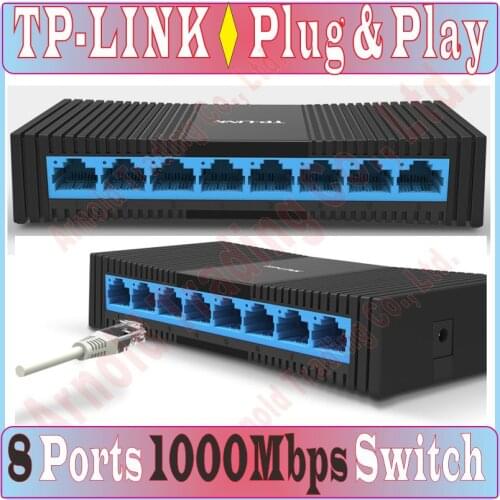 TP-Link Mini 8 Ports RJ45 Gigabit Desktop Switch 1000Mbps SOHO Ethernet Switcher Lan Hub Full / Half duplex Exchange Prom