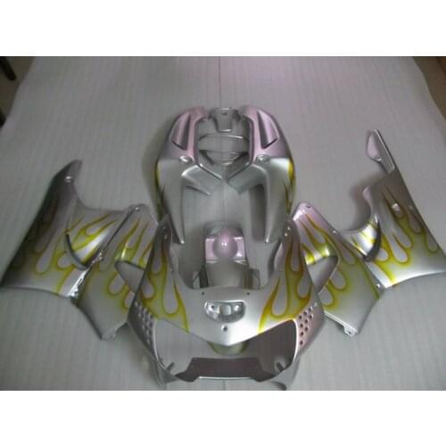 Motorcycle Fairing kit for HONDA CBR900RR 919 98 99 CBR 900RR CBR 900 RR 1998 1999 Golden flames Silver Fairings set+gifts HG16