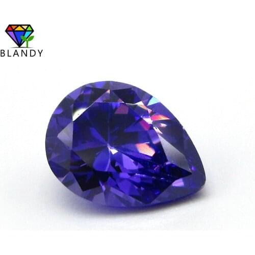 Hot!! 2x3~13x18mm 5A Pear Cut Purple CZ Zircon Stones Loose Cubic Zirconia Soviet Stone Violet Synthetic Gems For DIY Jewellery