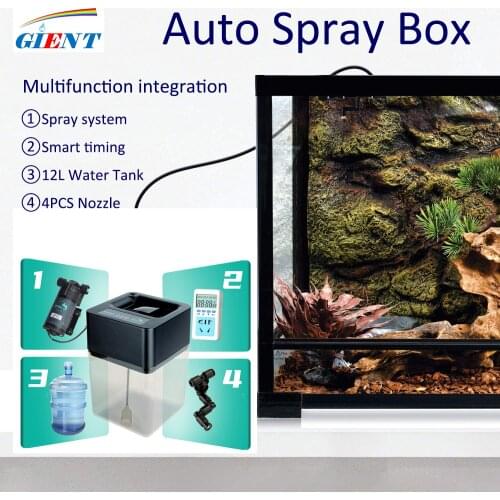Mini Misting System Automatic Sprinkler Adjustable Timing Water Sprayer Starter Mister for Reptile Amphibian Plant Terrarium Tan