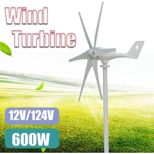 Real 600W 12V 24 Volt 6 Nylon Fiber Blade Horizontal Home Wind Turbines Wind Generator Power Windmill Energy Turbines Charge