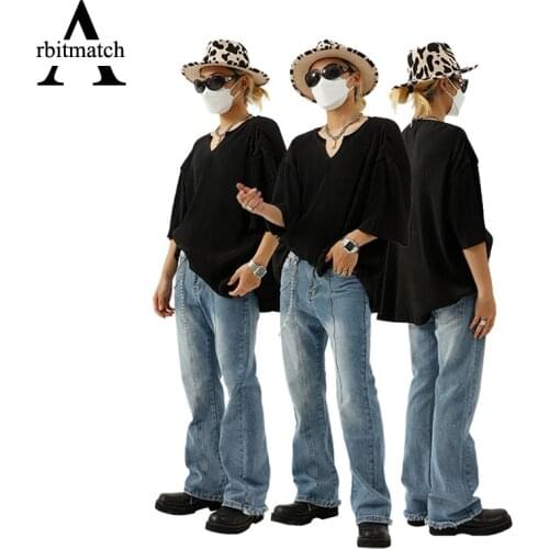 Men Jeans Hip Hop Style Harajuku Streetwear Loose Vintage Denim Trousers Pant Straight Wide Leg Baggy Jeans Oversize Pants