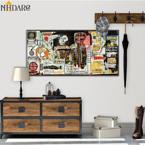 Huge Abstract Graffiti Style Wall Art Canvas Poster and Print Canvas Painting Decorative Picture for Living Room Home Decor