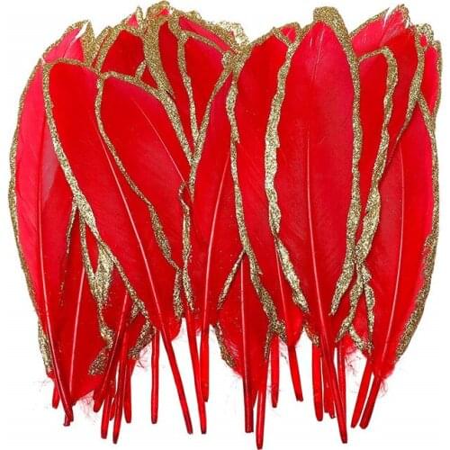 New 10-500pcs beautifully Dipped gold/silver goose feather 15-20cm DIY feathers for crafts jewelry decorative accessories plumas