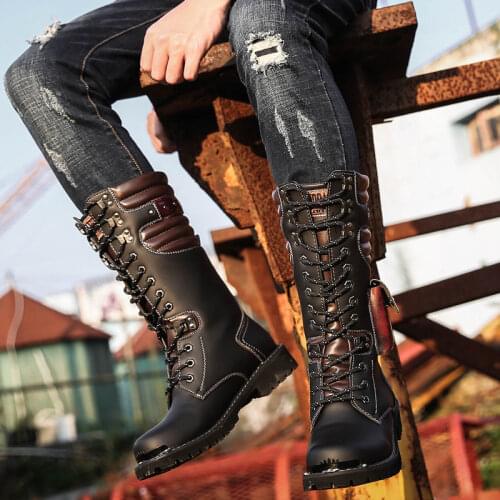 2020 New autumn combat boots male high top cushioning military male tactical male fashion Martin male martin Motorcycle boots