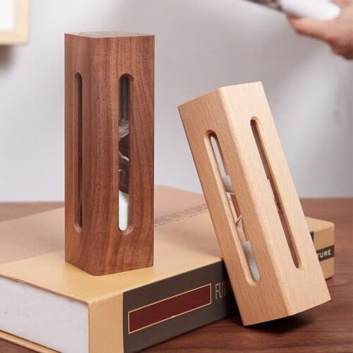 Simple and modern 15/30min Beech black walnut wooden Hourglass Timer Home Office desktop Decoration crafts Creative gift