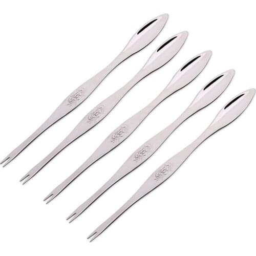 Seafood Tool Crab Crackers Picks Spoons Stainless Steel Crab Peel Shrimp Tool Lobster Clamp Pliers Clip Pick - 5Pcs
