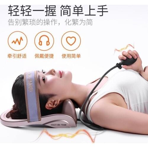 Adjustable Cervical Posture Pump Air Neck Traction Supporter Spine Lumbar Correction Body Relaxing Massager Muscle Pain Relief