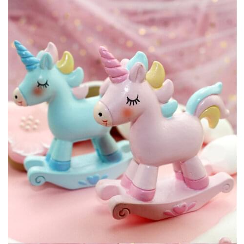 Romantic Crown Unicorn Happy Birthday Cake Topper Party Supplies Child Boy Girls Kids Favors Candy Bar Decoration