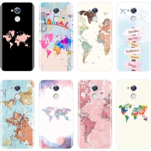 Phone Case Silicone For Huawei Honor 4X 5A 5X 6 6X World Map Travel Airplane Soft Back Cover For Huawei Honor 4C 5C 6C 6A Pro